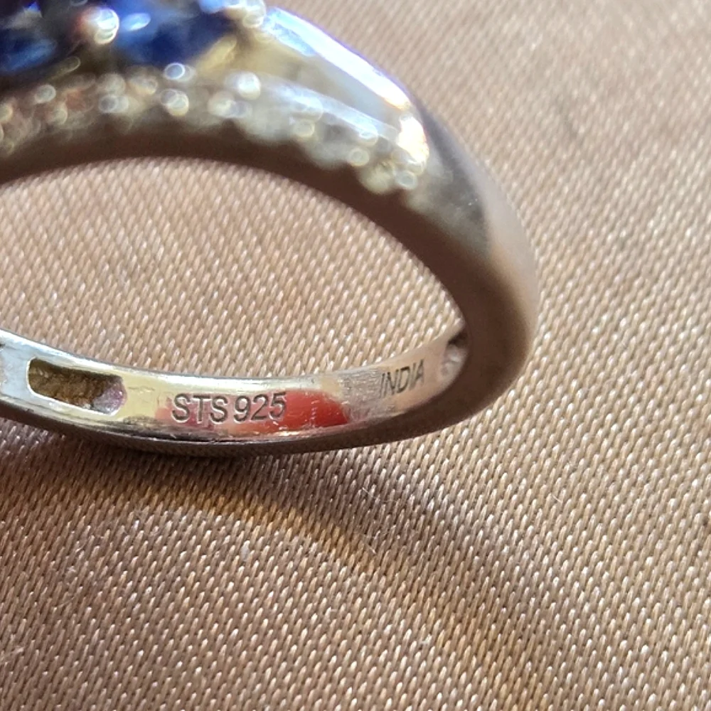 Sterling Blue And White Topaz Ring